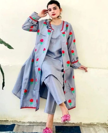 Silk Fancy Gown 3pc - large