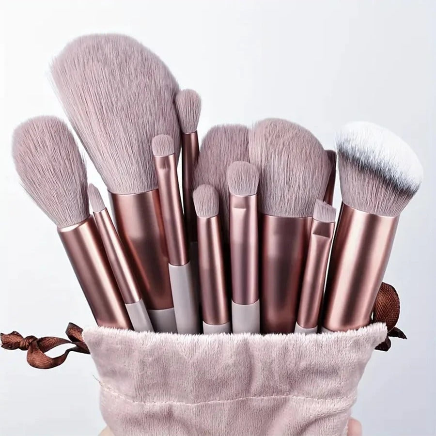 13 Piece Makeup Brush Set .Soft Bristles For Blending Contouring And Daily Use | Random Color