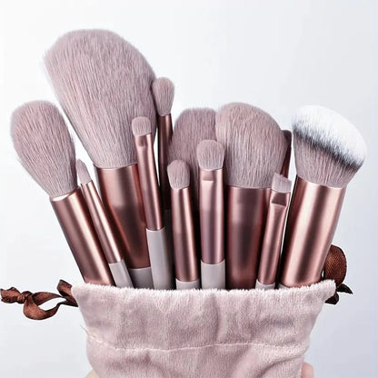 13 Piece Makeup Brush Set .Soft Bristles For Blending Contouring And Daily Use | Random Color